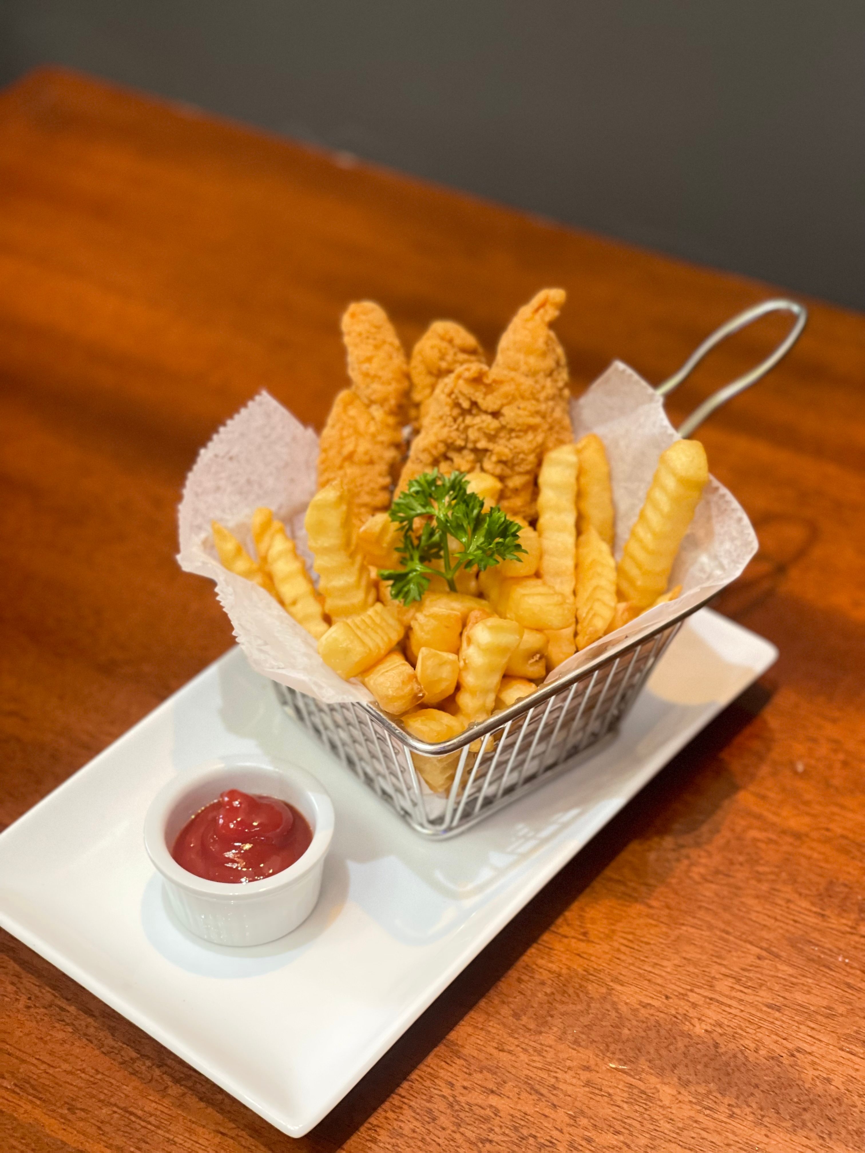 French Fries and 4 Chicken Tenders.