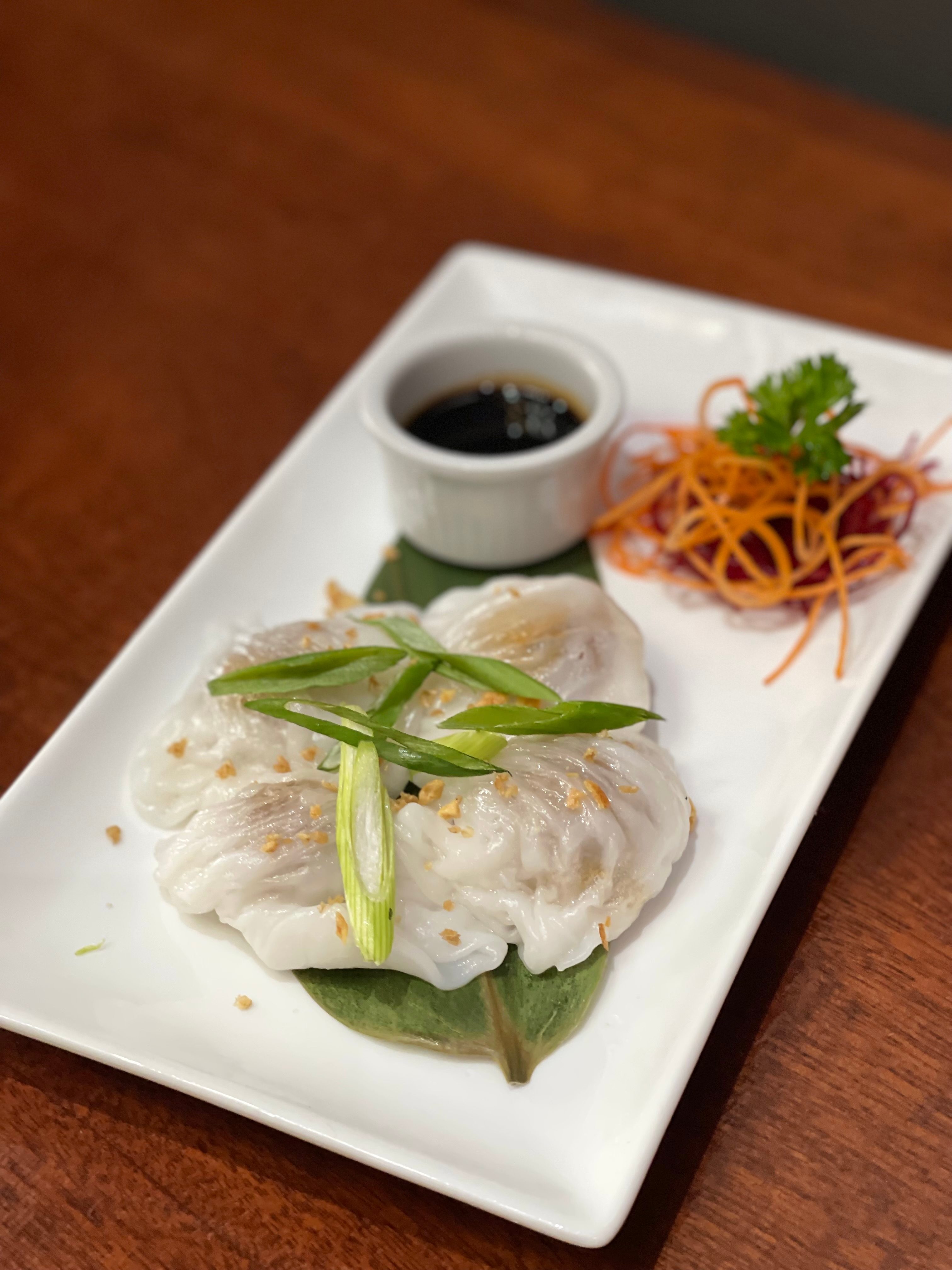 Steamed Vegetable Dumplings.